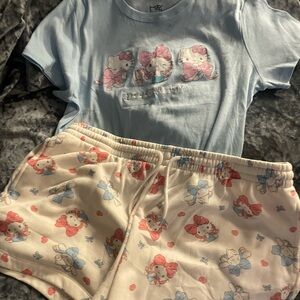 Hello Kitty Light Blue and Cream Pajama Set for Kids